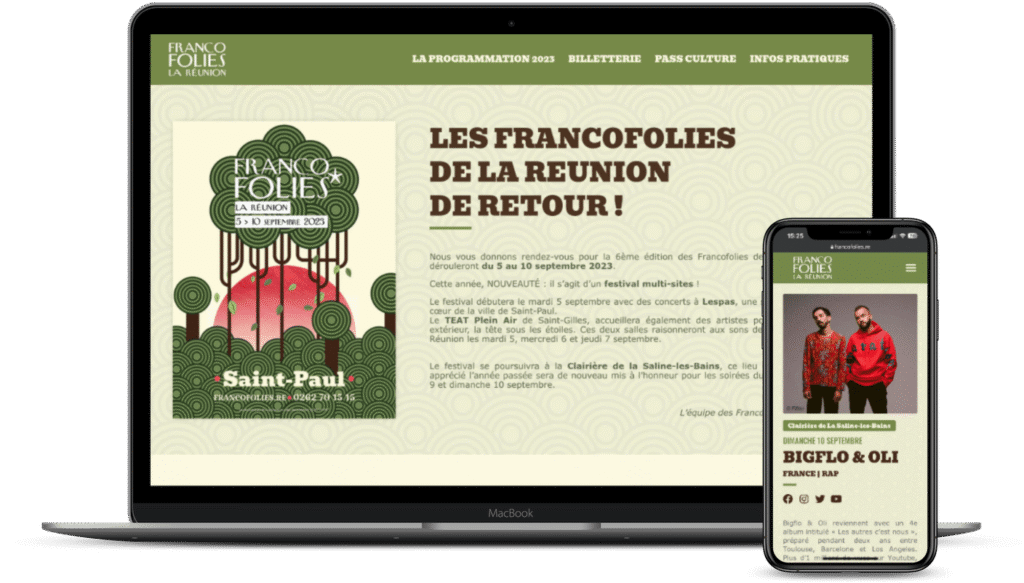 Refonte site internet Francofolies Réunion 2023