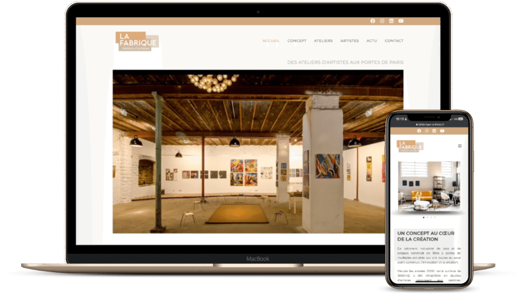 site web pour La Fabrique Artiste